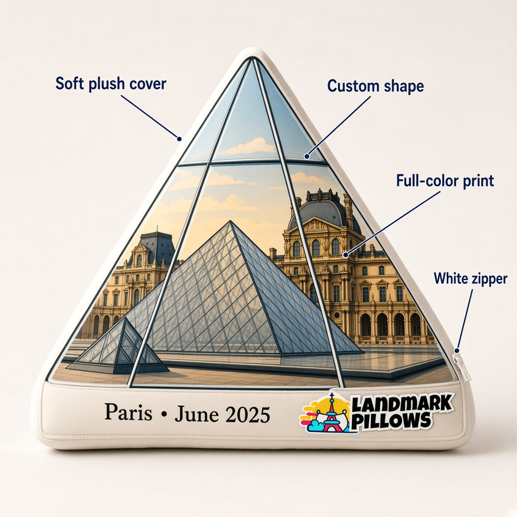 Louvre Pyramid Pillow features