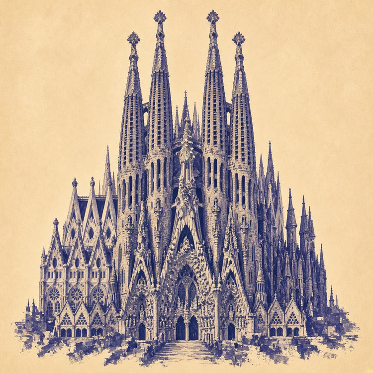 Illustrated Spain landmark pillow collection — country travel keepsakes
