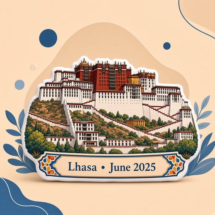 Illustrated lhasa landmark pillow collection — travel keepsakes