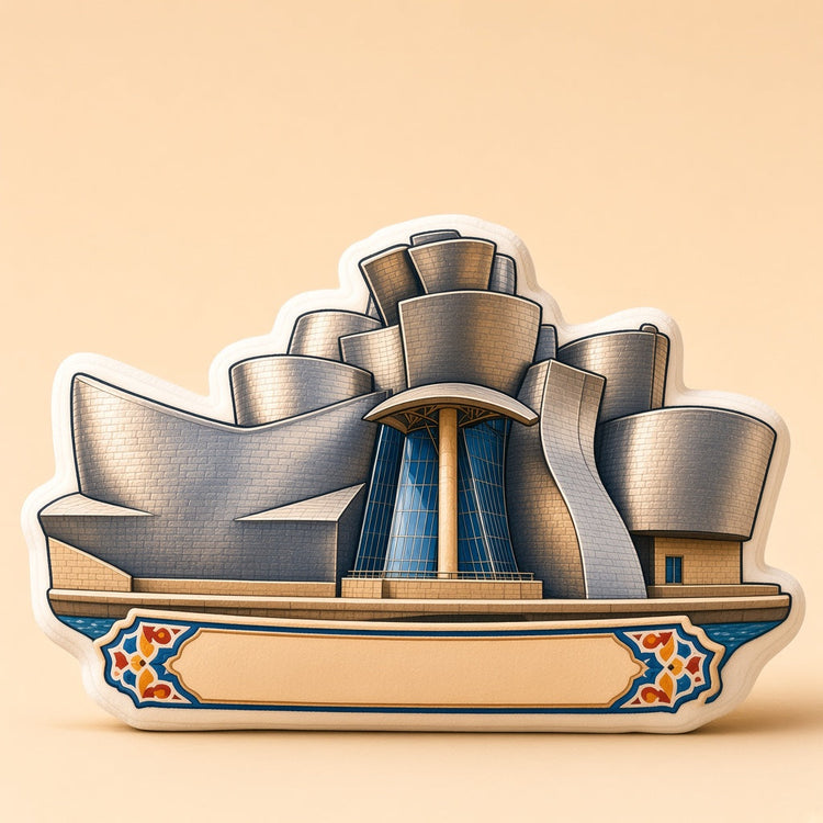 Illustrated bilbao landmark pillow collection — travel keepsakes