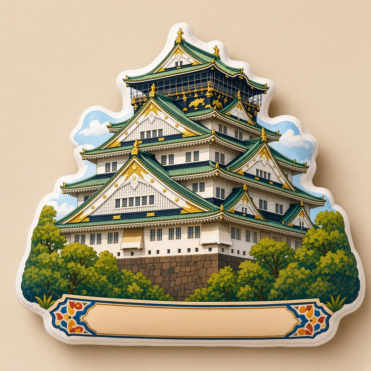 Illustrated osaka landmark pillow collection â€” travel keepsakes