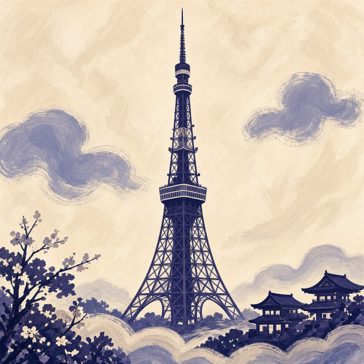 Illustrated Tokyo landmark pillow collection — city travel keepsakes