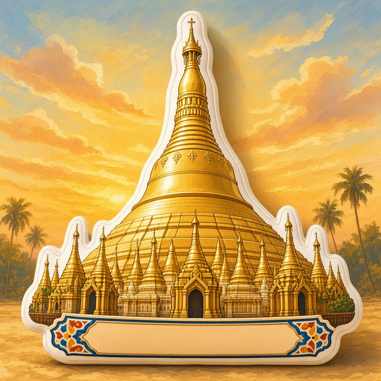 Illustrated yangon landmark pillow collection — travel keepsakes