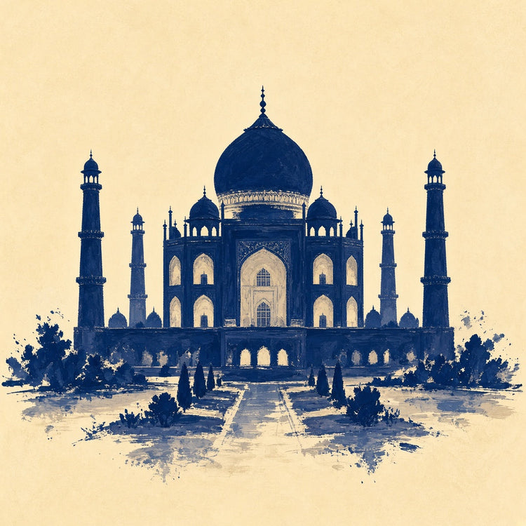 Illustrated Agra landmark pillow collection — city travel keepsakes