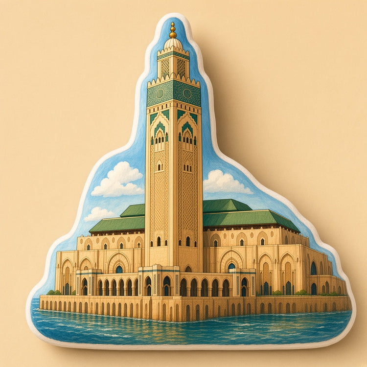 Illustrated morocco landmark pillow collection — travel keepsakes