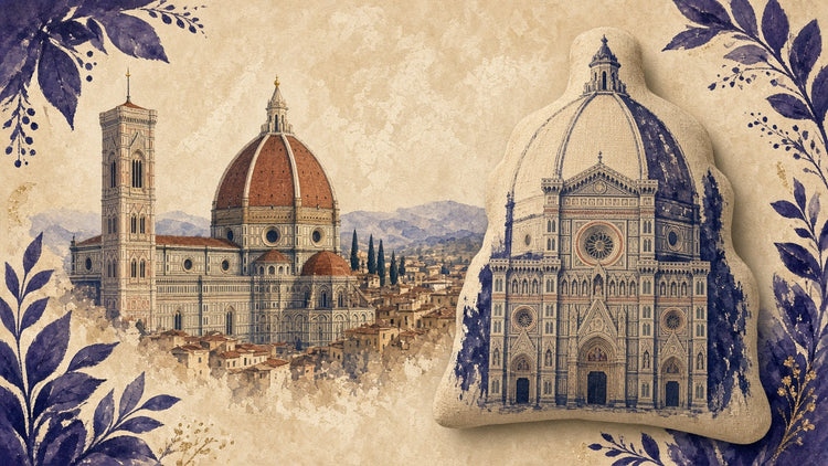 Illustrated florence landmark pillow collection — travel keepsakes