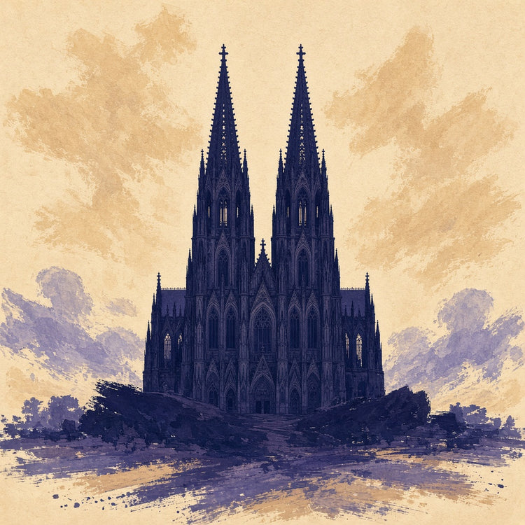 Illustrated Cologne landmark pillow collection — city travel keepsakes