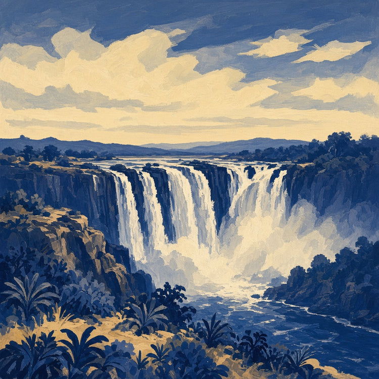 Illustrated Zimbabwe landmark pillow collection — country travel keepsakes