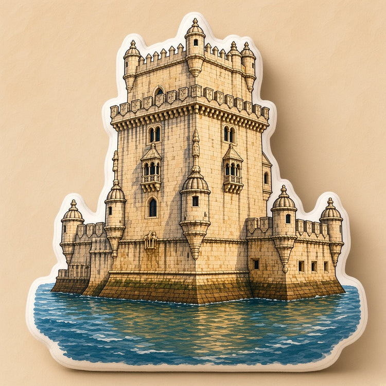 Illustrated lisbon landmark pillow collection — travel keepsakes
