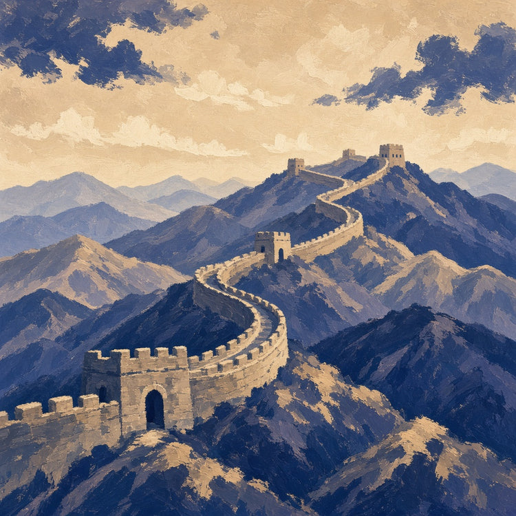 Illustrated China landmark pillow collection — country travel keepsakes