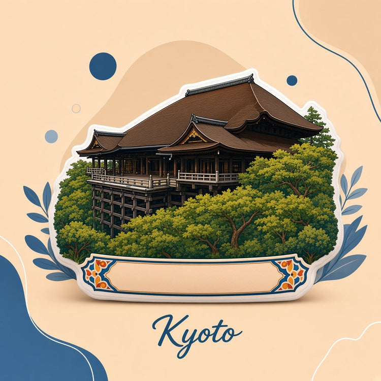 Illustrated kyoto landmark pillow collection — travel keepsakes