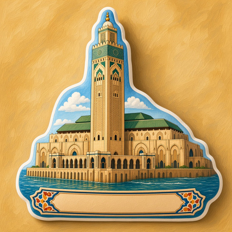 Illustrated casablanca landmark pillow collection — travel keepsakes