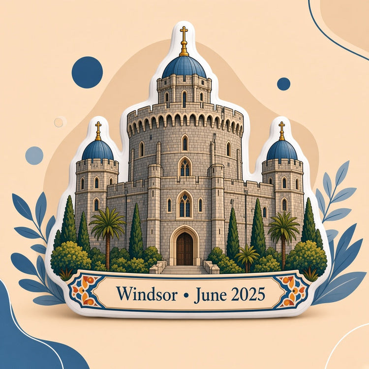 Illustrated windsor landmark pillow collection — travel keepsakes