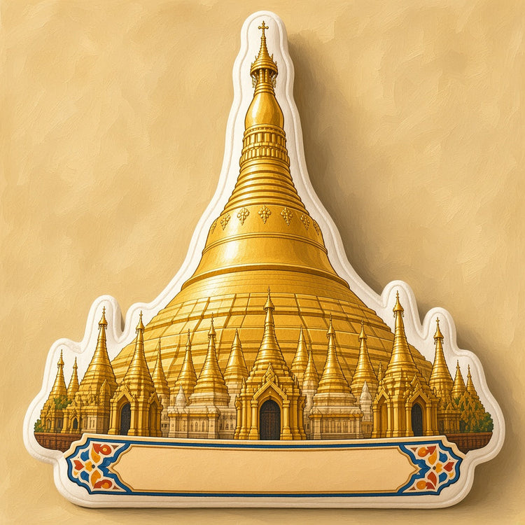 Illustrated myanmar landmark pillow collection — travel keepsakes