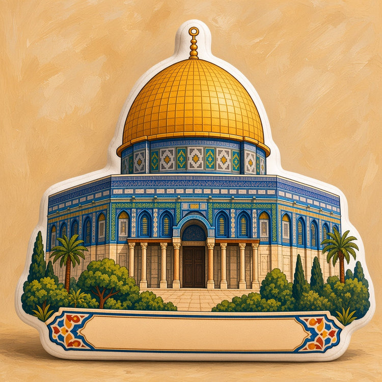 Illustrated israel landmark pillow collection — travel keepsakes