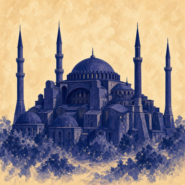 Illustrated Istanbul landmark pillow collection — city travel keepsakes