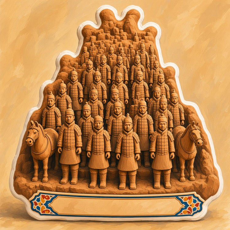 Illustrated xian landmark pillow collection — travel keepsakes