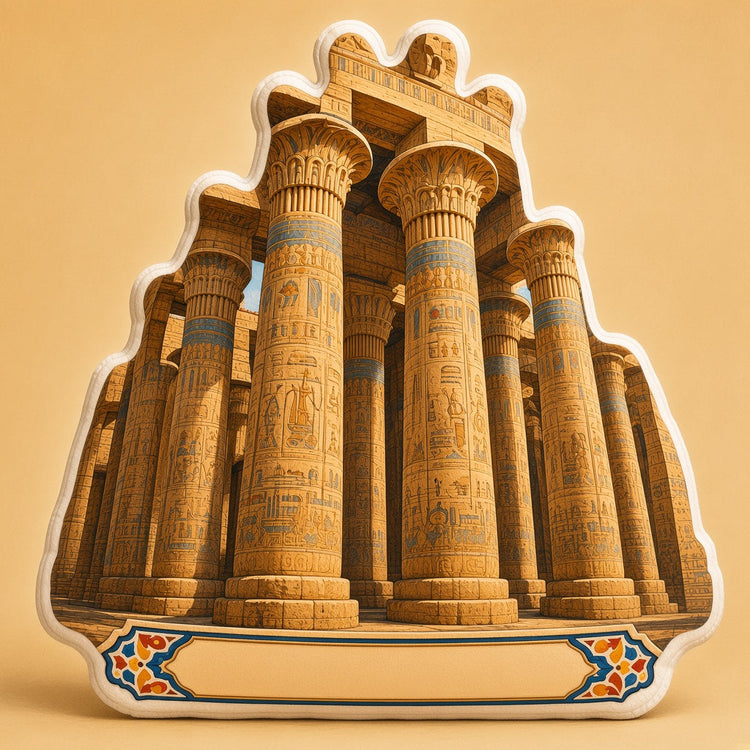 Illustrated luxor landmark pillow collection â€” travel keepsakes