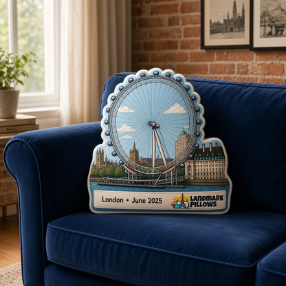 London Eye Pillow at home