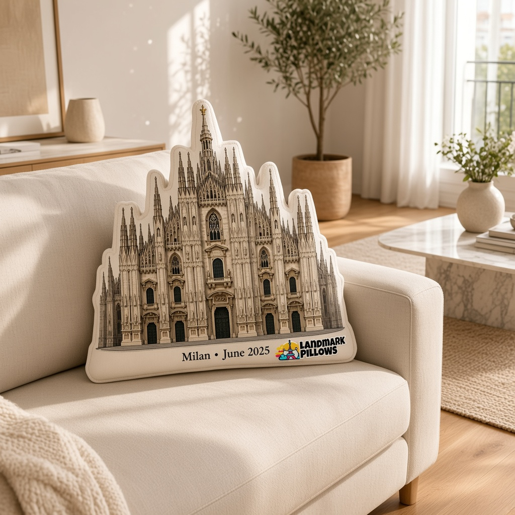 Milan Cathedral Pillow at home
