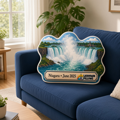 Niagara Falls Pillow at home