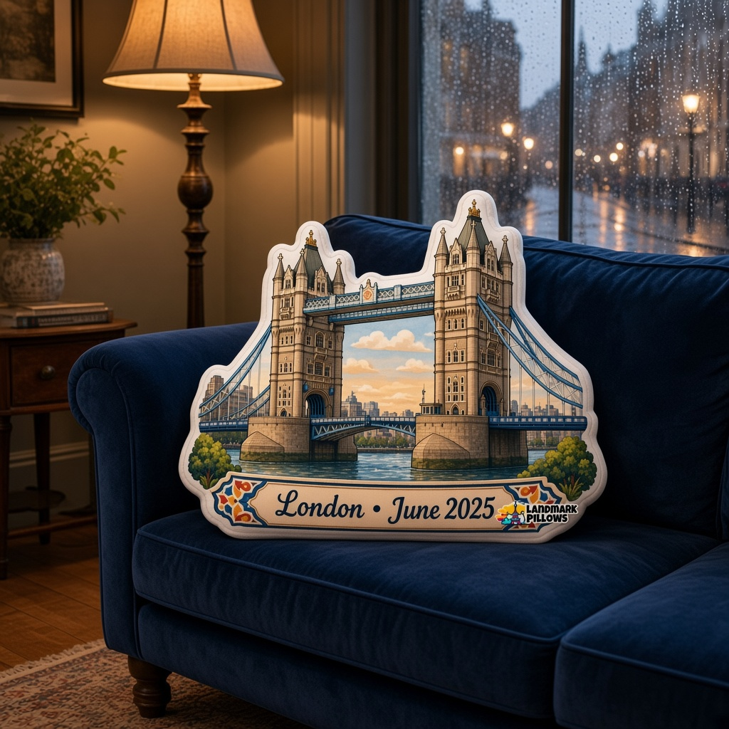 Tower Bridge Pillow at home
