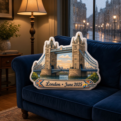 Tower Bridge Pillow at home