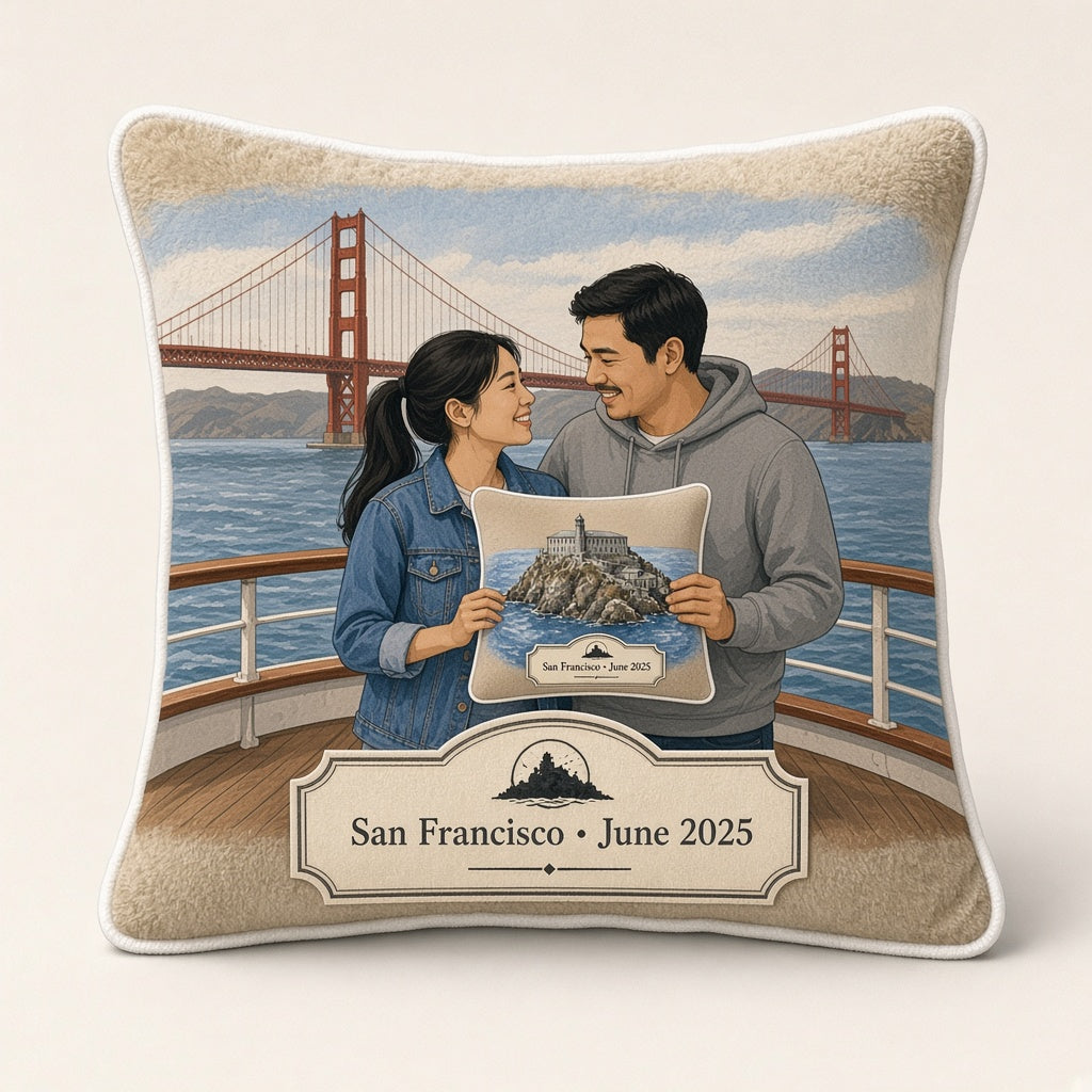 Alcatraz Pillow — travel couple