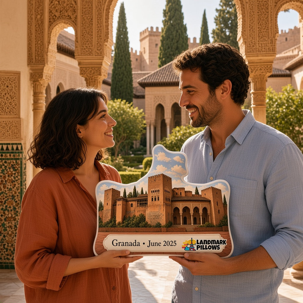 Alhambra Pillow with travelers