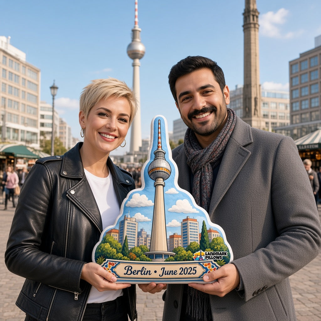 Berliner Fernsehturm Pillow — travel couple