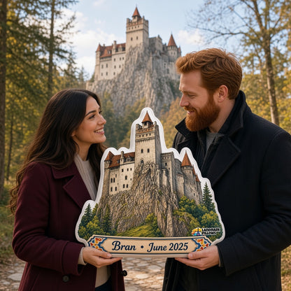Bran Castle Pillow â€” travel couple