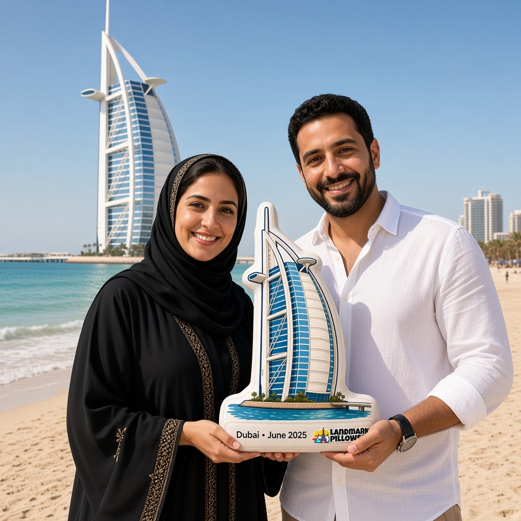 Burj Al Arab Pillow with travelers