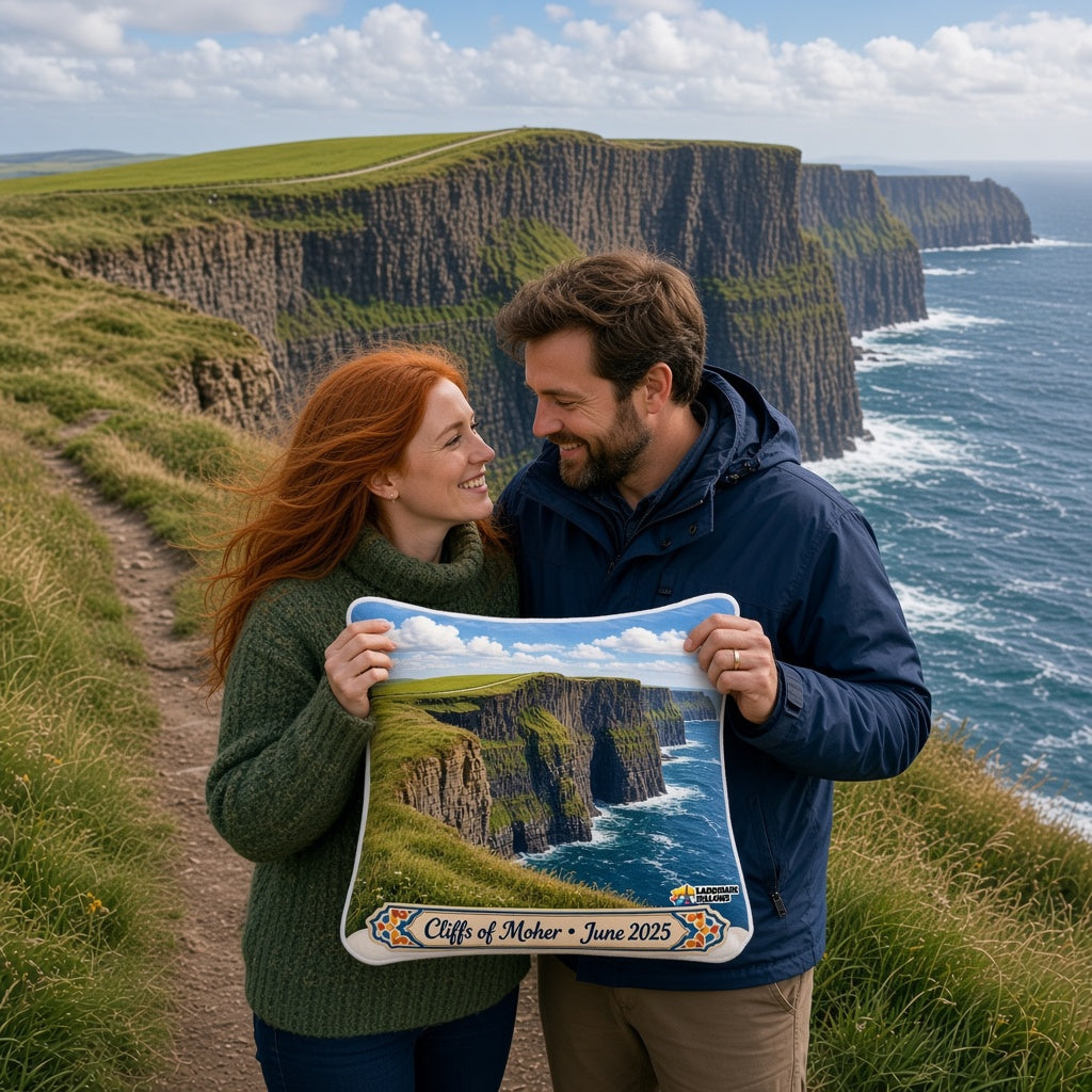 Cliffs of Moher Pillow — travel couple