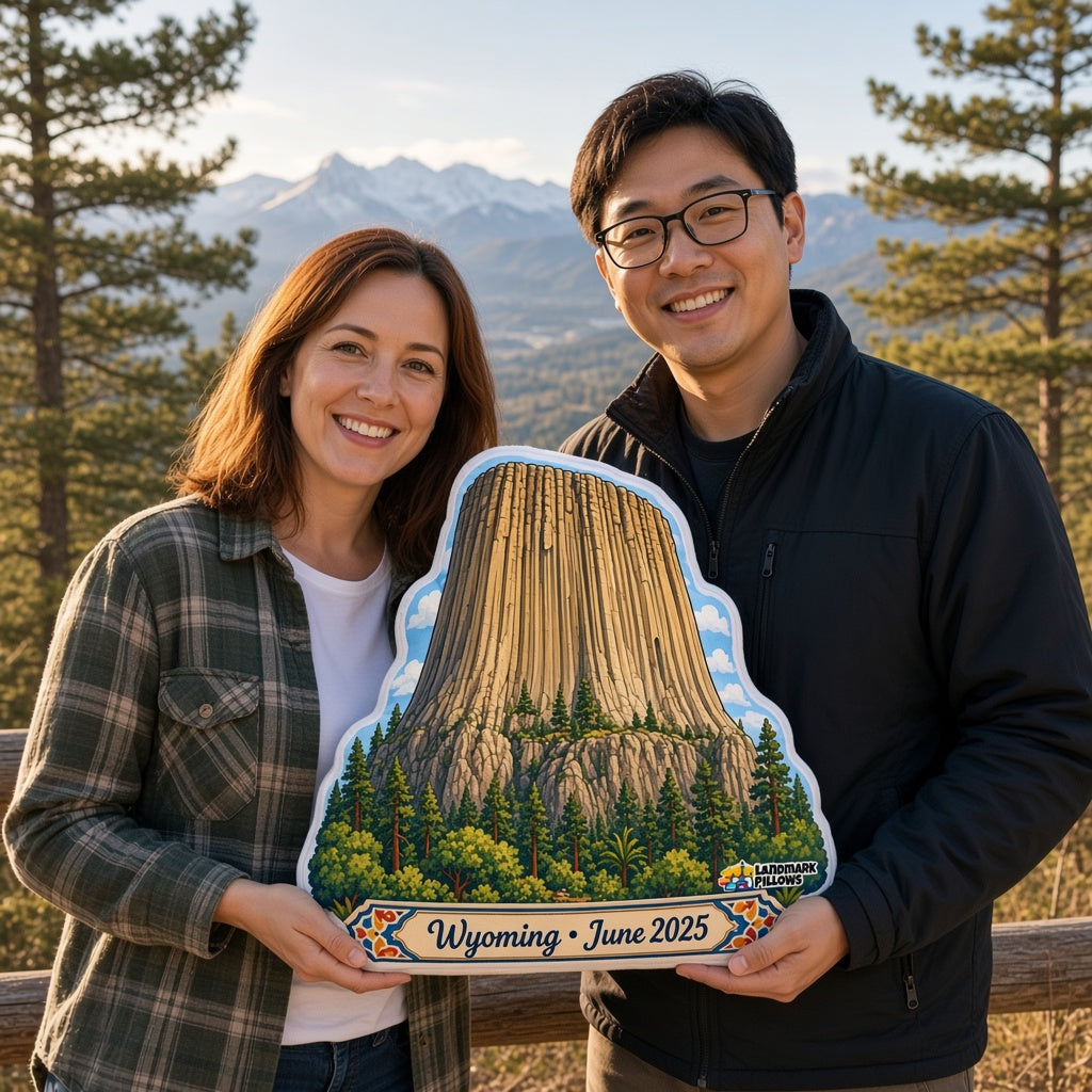 Devils Tower Pillow â€” travel couple