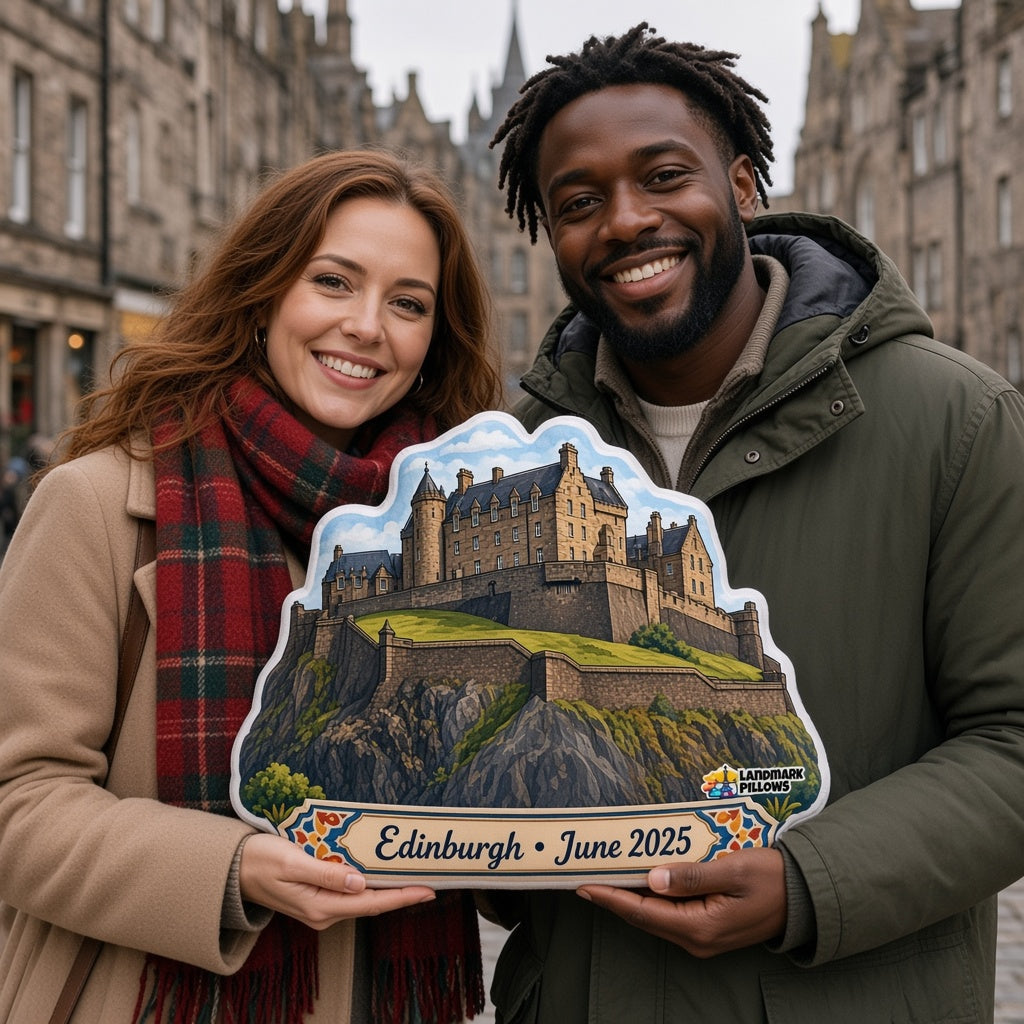 Edinburgh Castle Pillow — travel couple