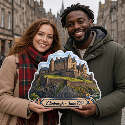 Edinburgh Castle Pillow — travel couple