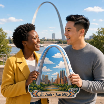 Gateway Arch Pillow — travel couple