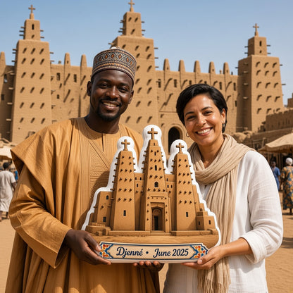 Great Mosque of Djenné Pillow — travel couple