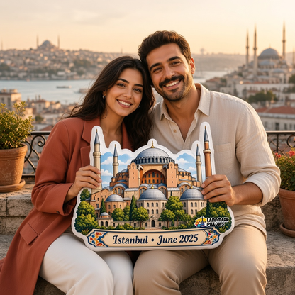 Hagia Sophia Pillow with travelers