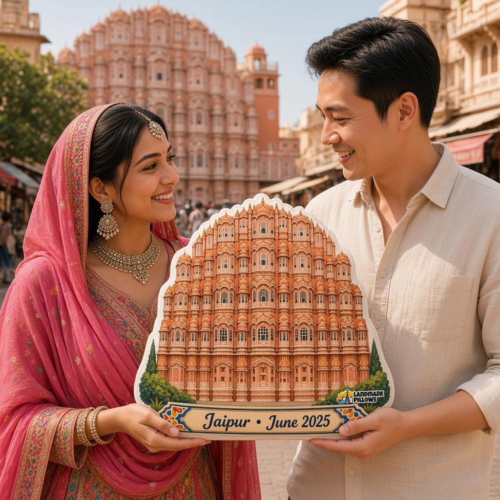 Hawa Mahal Pillow — travel couple