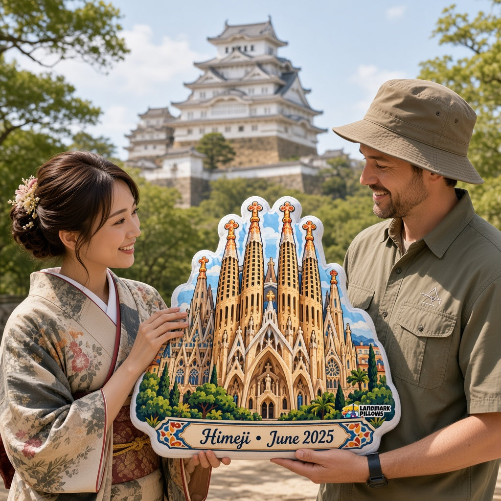 Himeji Castle Pillow — travel couple