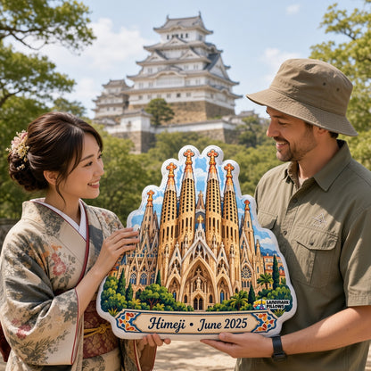 Himeji Castle Pillow — travel couple