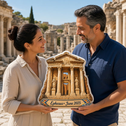 Library of Celsus Pillow â€” travel couple