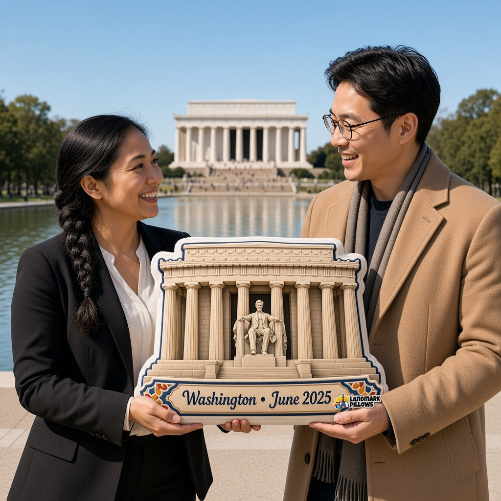 Lincoln Memorial Pillow — travel couple