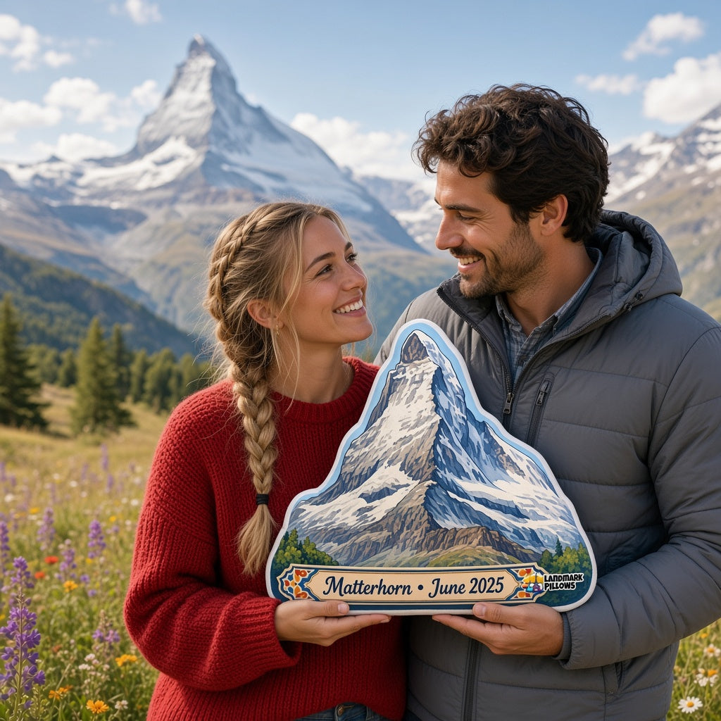 Matterhorn Pillow — travel couple