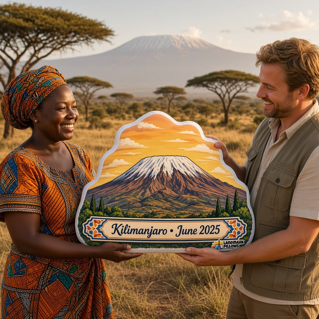 Mount Kilimanjaro Pillow — travel couple