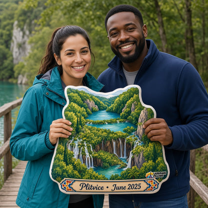 Plitvice Lakes Pillow â€” travel couple