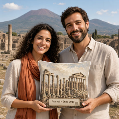 Pompeii Pillow — travel couple