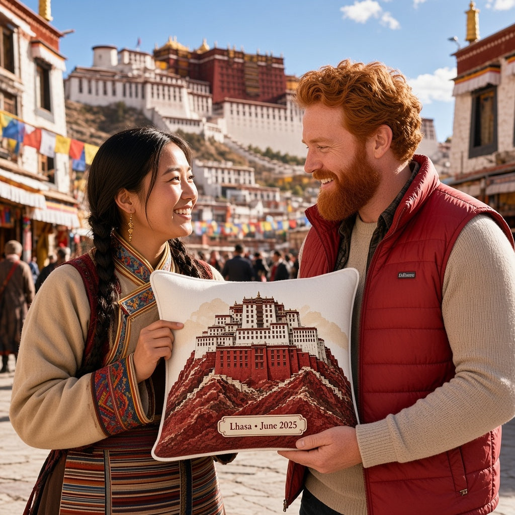 Potala Palace Pillow — travel couple
