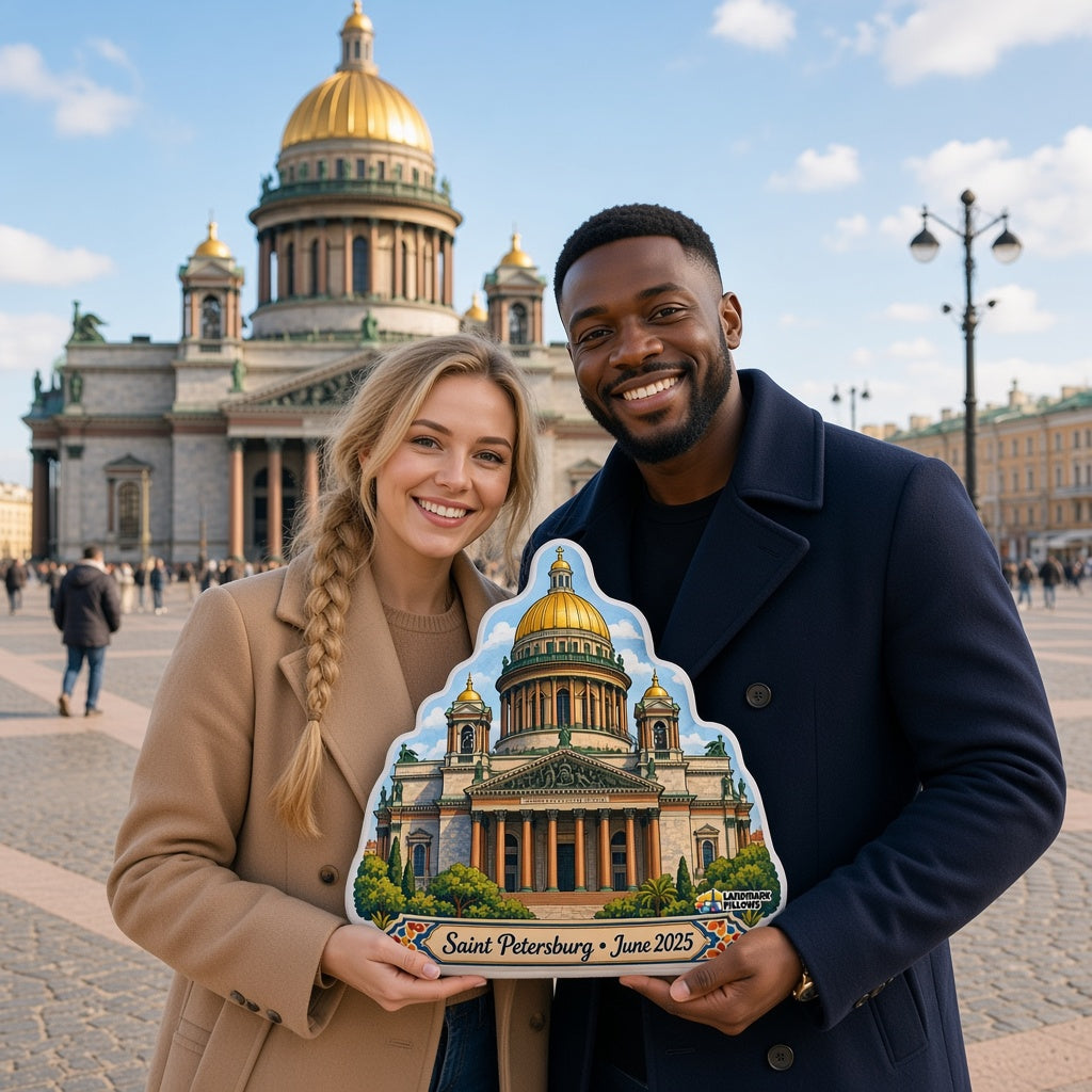 Saint Isaac's Cathedral Pillow â€” travel couple